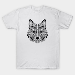 Biomechanical Wolf: An Advanced Futuristic Graphic Artwork with Abstract Line Patterns T-Shirt